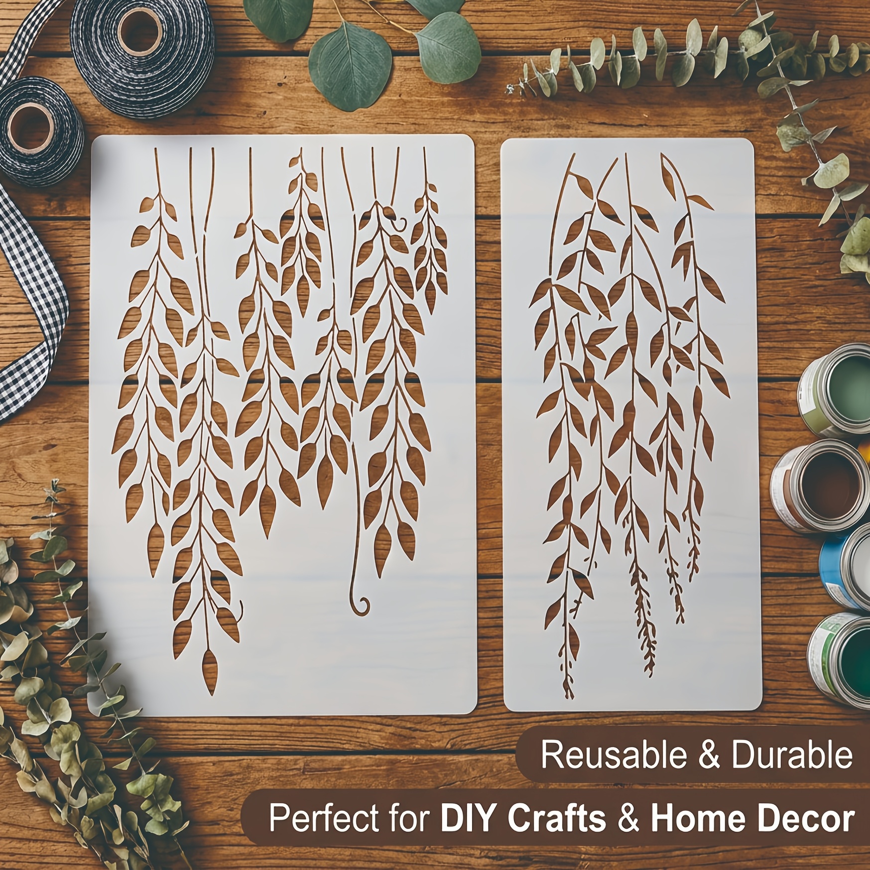 2pcs Vine Stencils for Wall Painting and DIY Crafts