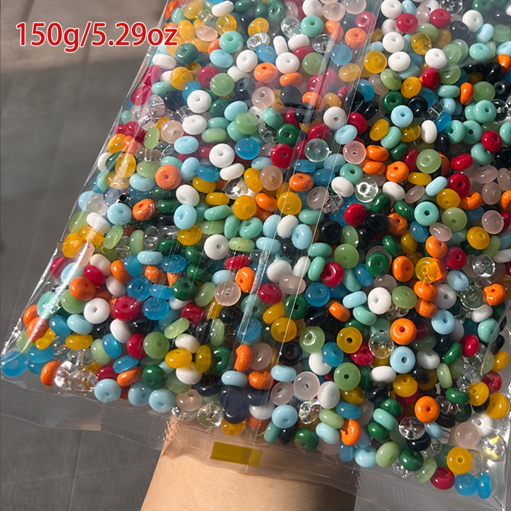TEMU Cuentas decorativas de 5 mm/0.197 pulgadas tipo ábaco de cristal para Halloween y Navidad, paquete de 150 g/5.29 oz, variedad , cuentas