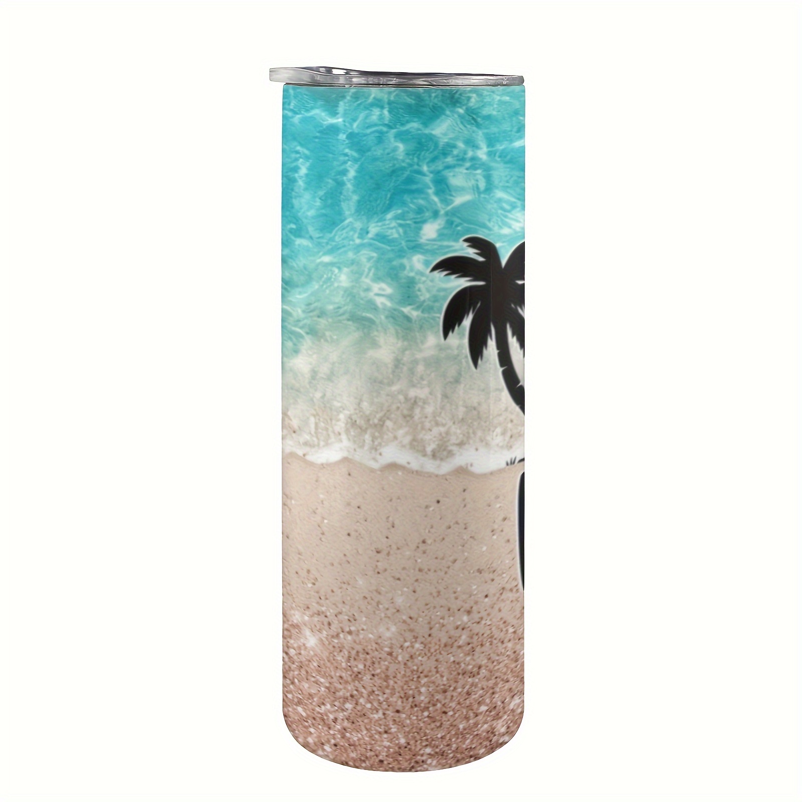TEMU 1pc, With Lid And Straw, 20oz Stainless Steel Water Bottle, Insulated Straight Water Cups, Drinkware, Accessories, Gifts