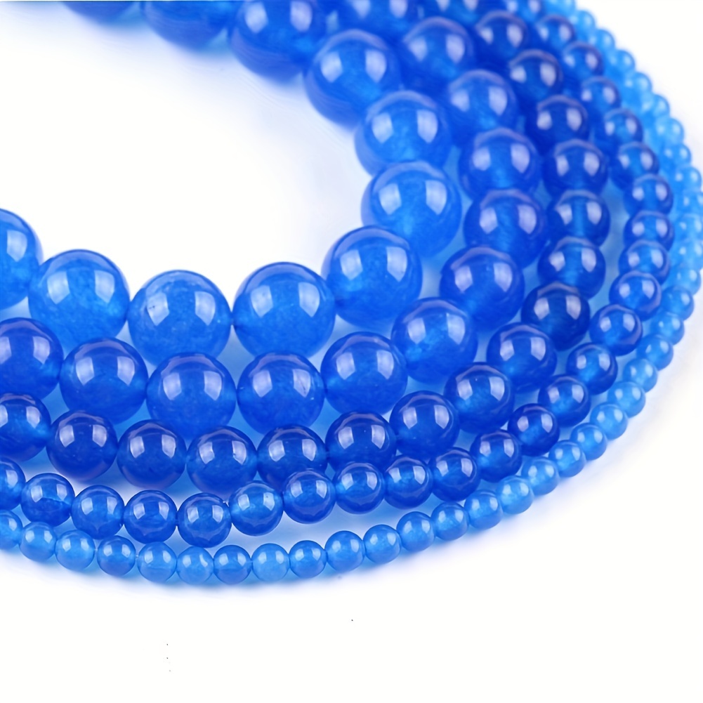 

Lake Blue Jade Beads For Jewelry Making - Natural Stone Spacer Beads, 4mm-12mm Sizes, Perfect For Diy Bracelets & Necklaces, 15" Strand