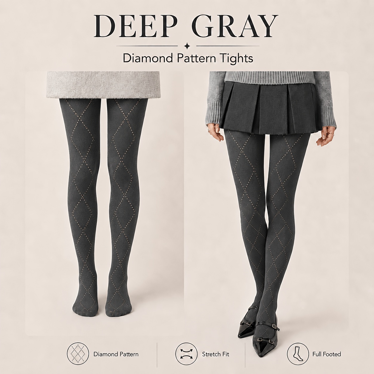 TEMU 1 Pair Women's Autumn/winter Checkered Leggings, Fashionable And Trendy Footed Tights. Autumn And Winter, Warm And Comfortable, Suitable For
