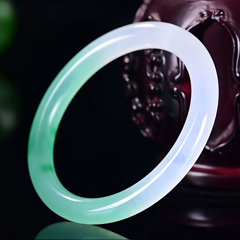 Women's & Men's Natural Stone Round Bangle Bracelet, Elegant Gift