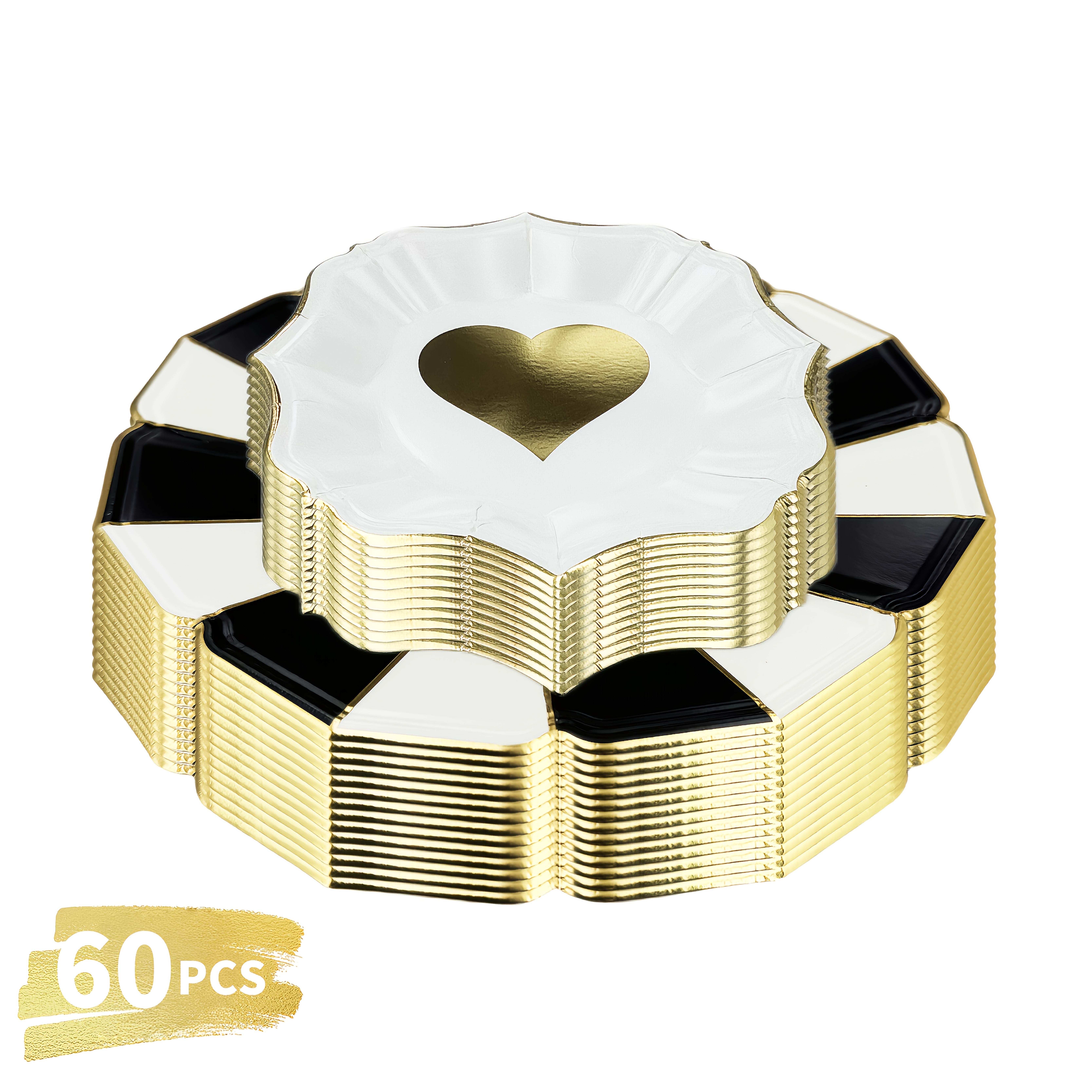 PartyPal Papieren bordjes happy birthday | 40 jaar | Marineblauw en goud | 6 stuks