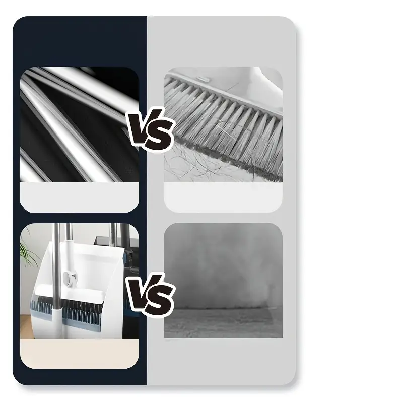 1 set household broom and dustpan set durable sweeping broom and dustpan with long handle creative dustpan with comb tooth floor cleaning tool pet hair removal for home dorm cleaning supplies cleaning gadgets Product details 6