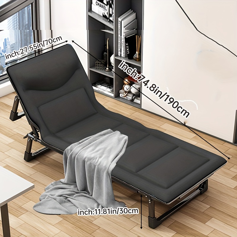 Single Folding Bed Portable Lounger Chair For Lunch Break - Temu France