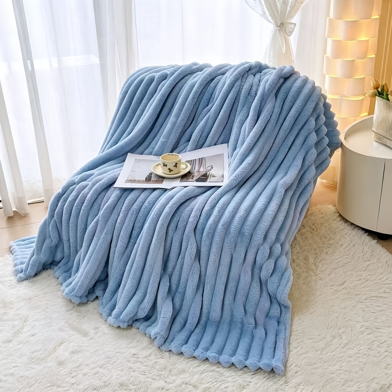 Thickened Blanket, Soft and Comfortable Faux Rabbit Hair