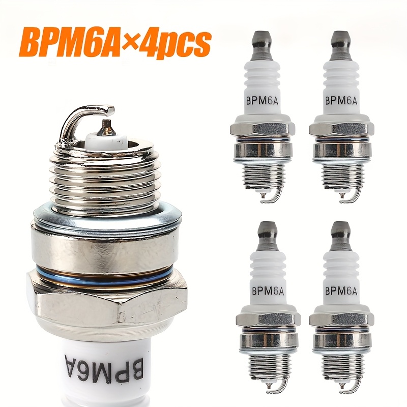 4pcs High-quality Pointed Spark Plug Set, Durable Replacement For Two-stroke Gas Chainsaws, Lawn Mowers, Gas Blowers, Engine Igniters, Reliable Accessories For Garden Tools, Trimmer Parts