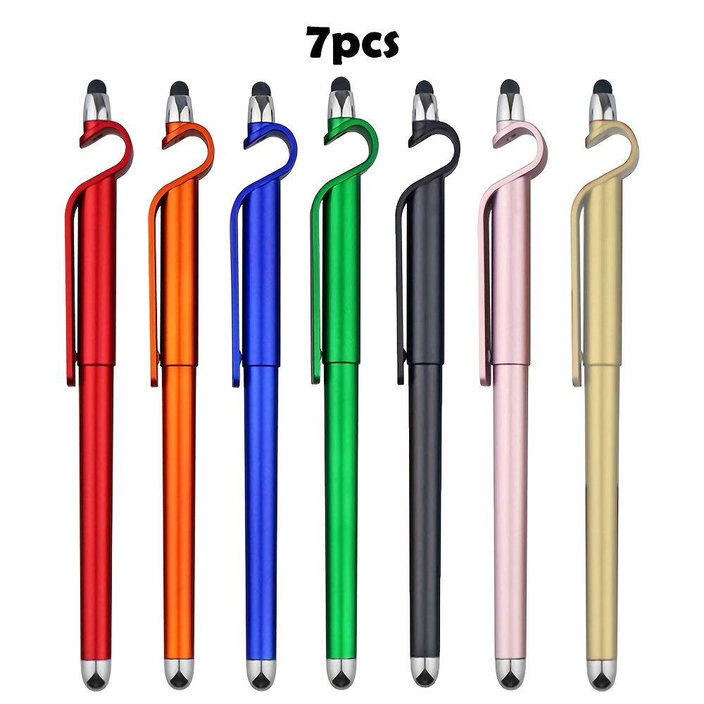 TEMU 7pcs 3-in- Screen Stylus Pen & Phone Stand, Colorful Ballpoint Pens, Multifunctional Gadget For Phone, Pad, Ideal Back To School & Office Supply