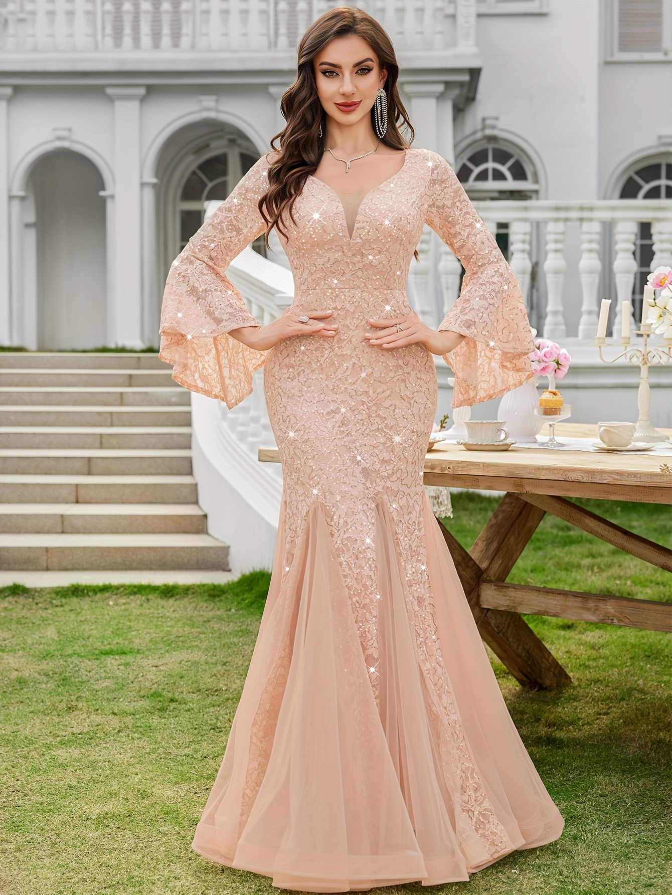 slim fit dress slacks Delanie Pink Maxi Dress main image 0