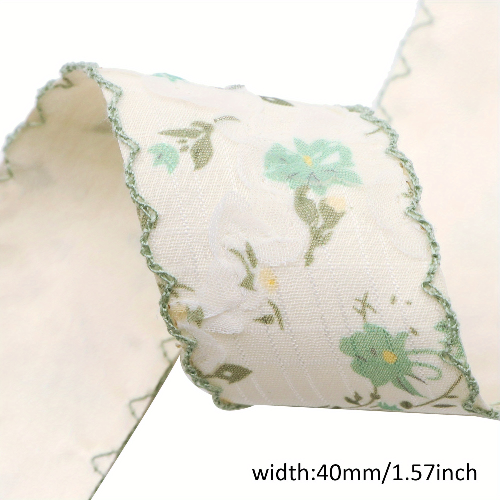 TEMU Un de cinta de encaje con de gancho, 40 mm de ancho, ideal para para el cabello, costura, decoración de bolsos, adornos para sombreros,