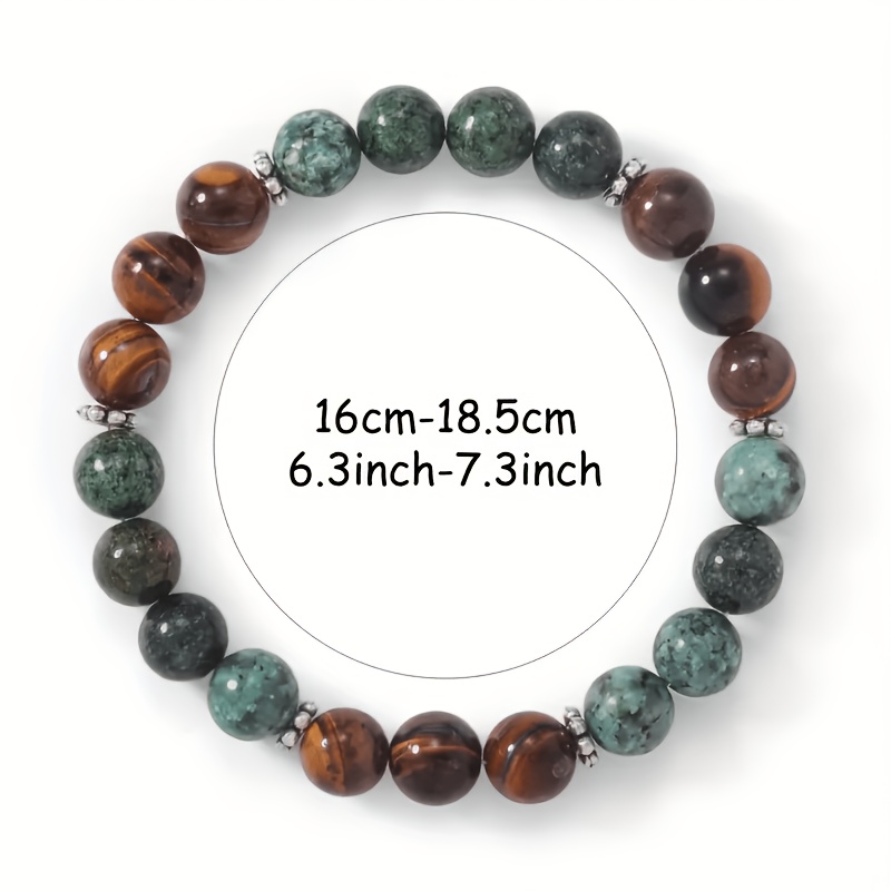 TEMU A Handmade Natural Stone Bracelet Mixed With Eye And African Pine, Suitable For Holiday Gatherings, Parties, Holiday Gifts, Christmas Gifts, New