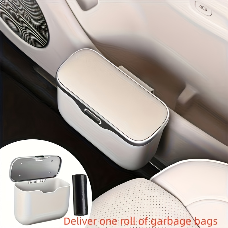 this trash   of ultra fiber leather and abs material is designed for vehicles maintaining its shape and fitting 99 of car models it handles   dry and wet waste without harming the installation features automatic sorting