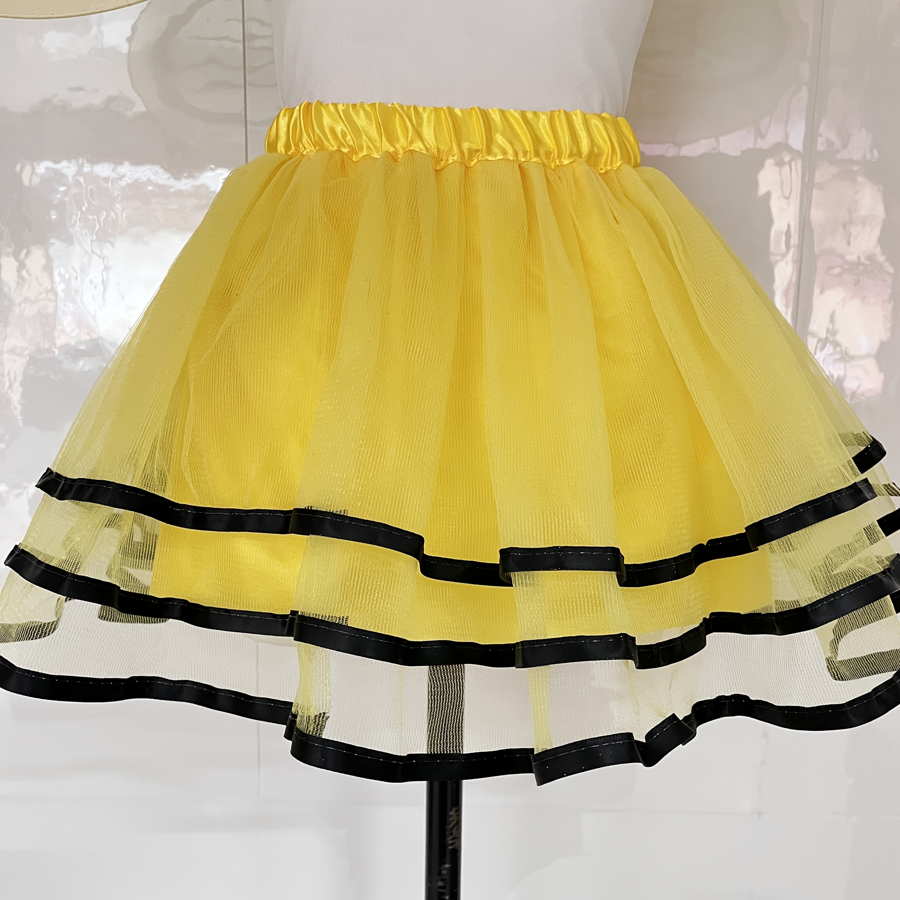 layer tulle tutu skirt elastic waistband yellow Temu New Zealand