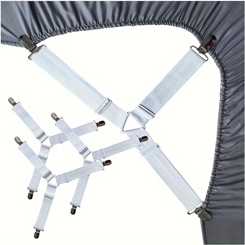 

Adjustable Bed Sheet Strap - Non-slip Sheet Suspender Clips, Nylon, , For Home & Hotel Use, 1pc/4pcs Set