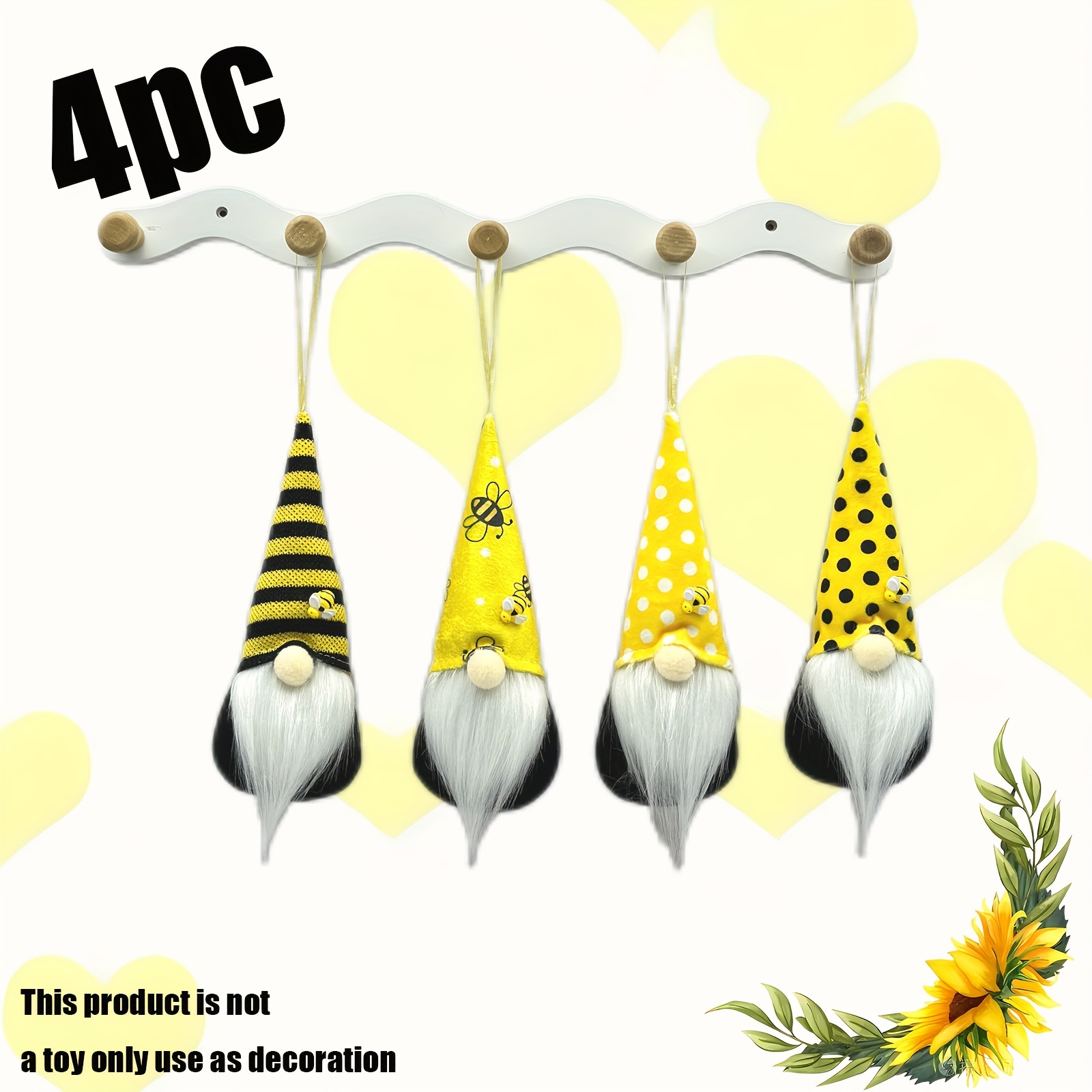 

4pcs Bee Hanging Ornaments For Decorations And Party Supplies Decor Ornaments.