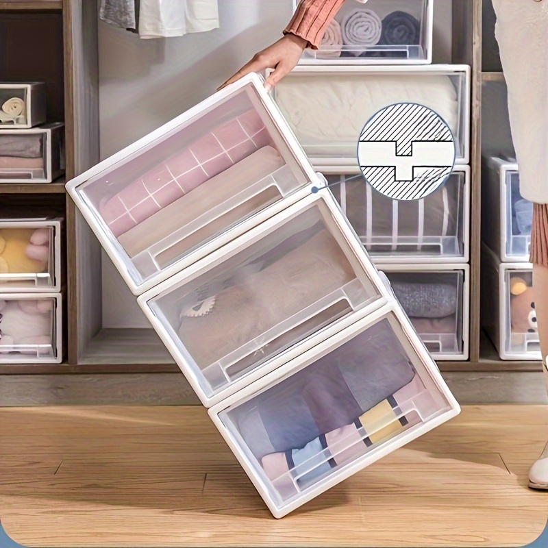 

Stackable Drawer Organizer For Kitchen, Bathroom & Bedroom - Lightweight Plastic Storage Box For Cosmetics, Jewelry & More