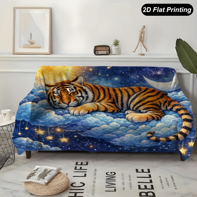 TEMU 1pc Night Sky Sofa Polyester Slipcover For 1-4 Seater Sofas, Perfect For Living Room, Bedroom, Or Office Decor, Festive Accent, Christmas