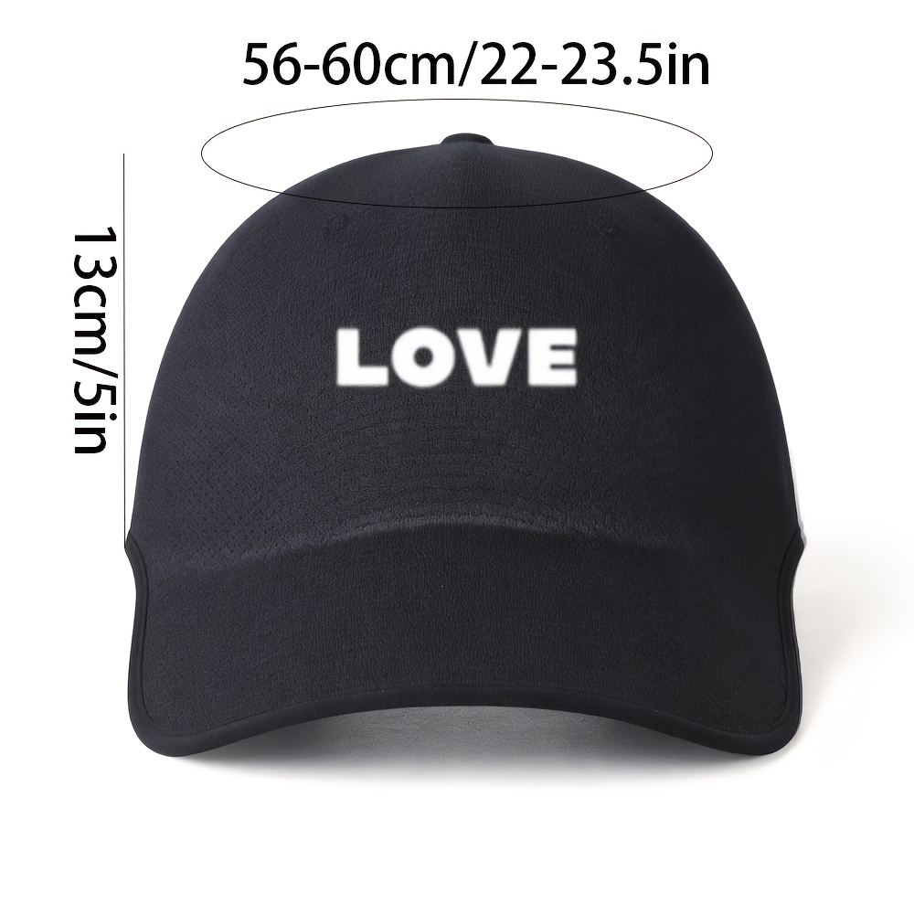 Minimalist LOVE Letter Integrated Seamless Baseball Cap | Simulated Heat Transfer Printing | Unisex Golf Enthusiasts Outdoor Sports Games Daily Commute. Cap