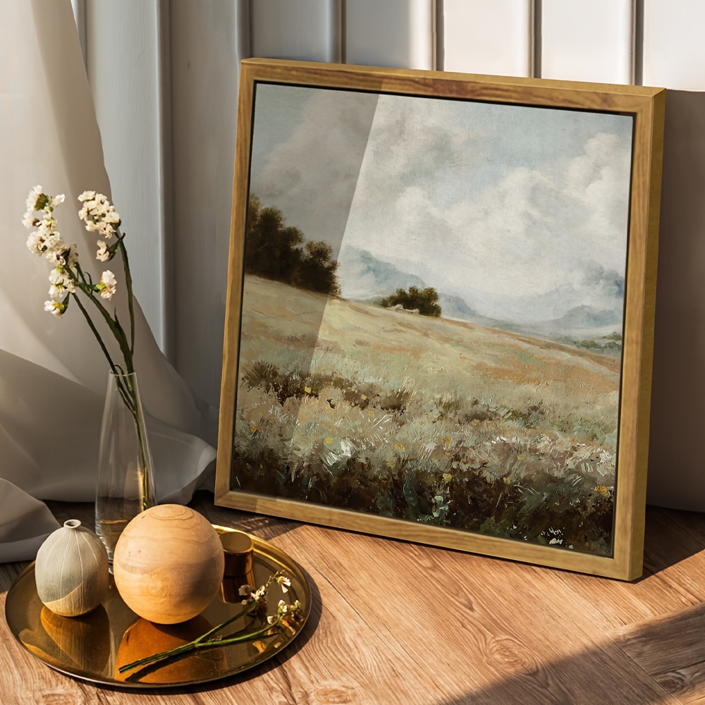 

Wood Vintage Landscape Scenery Prints Rustic Farmhouse Classical Painting Retro Table Home Decor