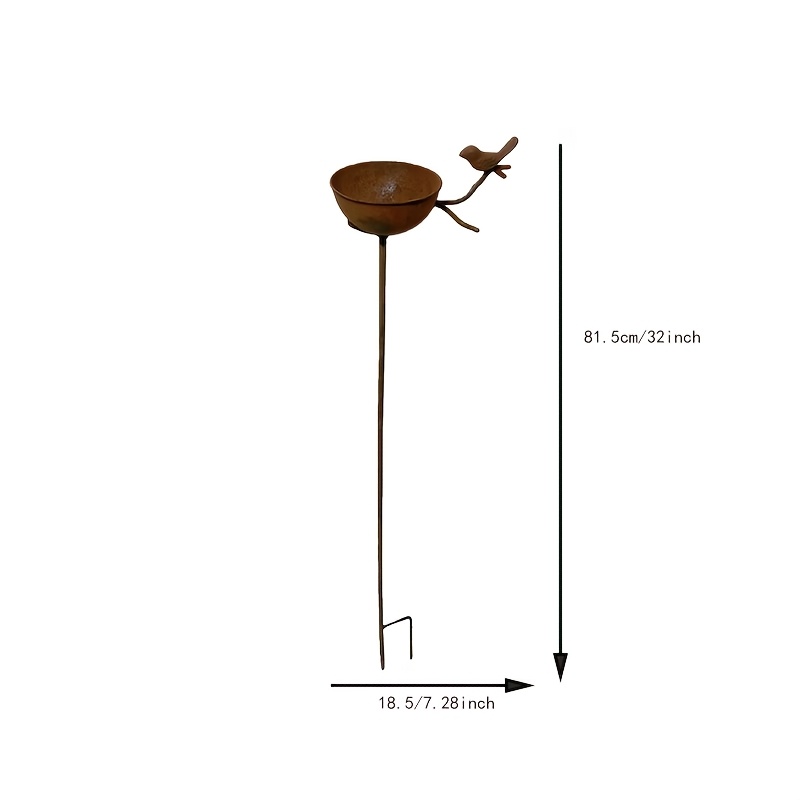 TEMU 【3d】 [3d] Retro Distressed Feeder, Garden Ambiance Enhancer! Plug-and- Insert, Serving As A Bird Feeding Dish And Floral Landscape Accent,