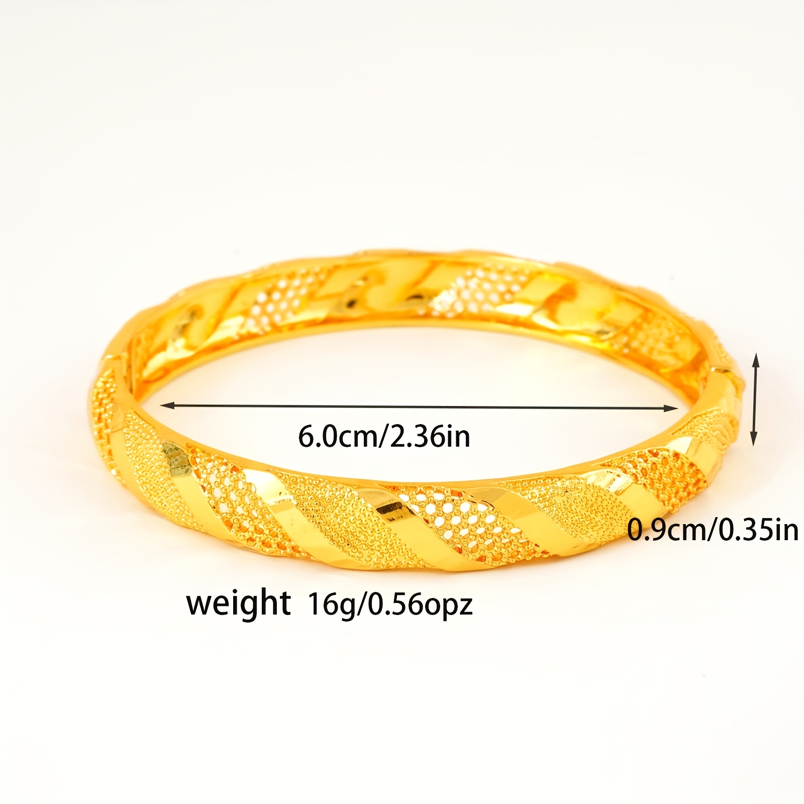 3pcs Golden Plated Openwork Bracelets for Daily Matching