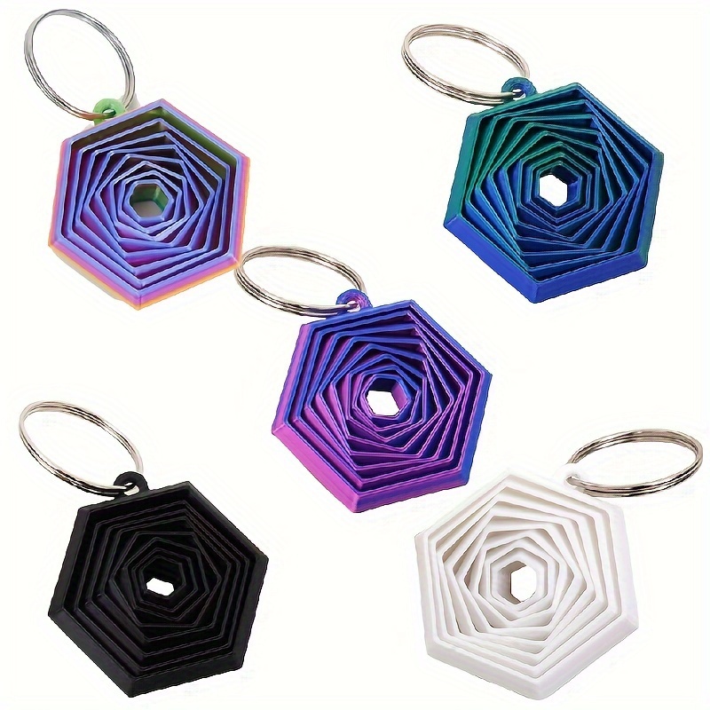 

3d Printed Sliding Keychain - Unisex Keyring, And , Plastic , -layered - Of 1