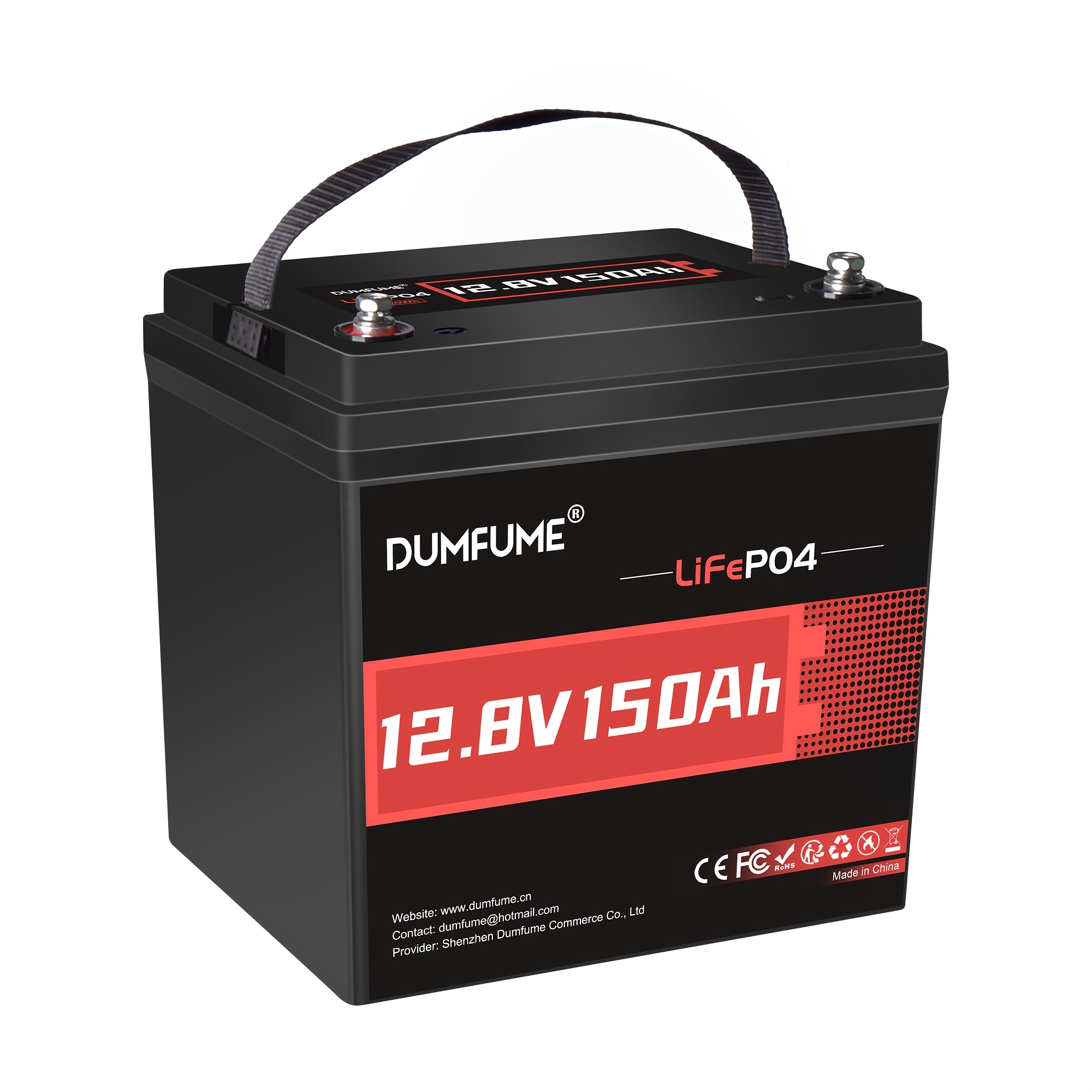 Image of 12v 150ah Max Lithium Iron Phosphate Battery, Built-in 100a Battery , 1280w Power Output, 6000+ Cycles, Power Bank, Ideal For Rvs, Boats, Trolling Motors, And -grid Systems