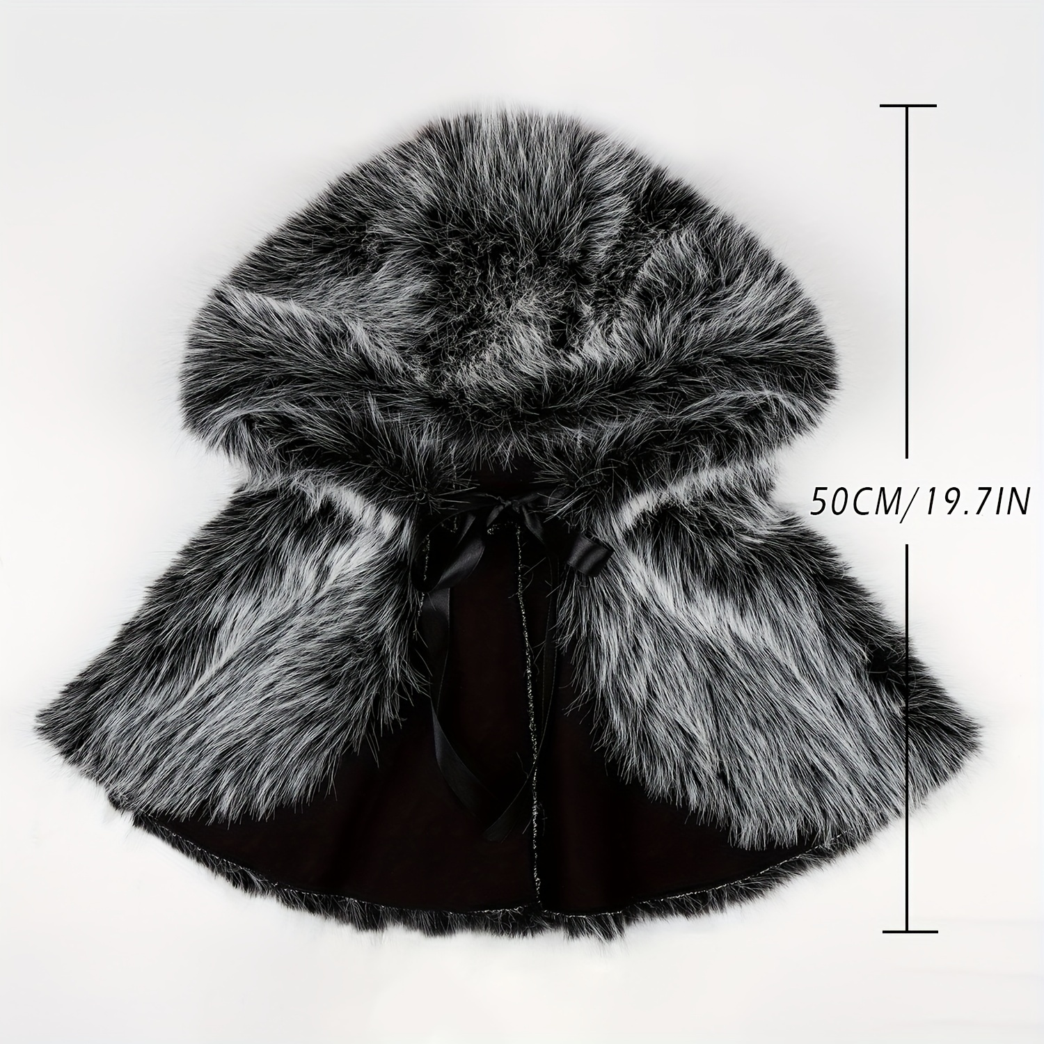 *'s Fur Hooded Cape Shoulder Wrap Medieval Norse Costume Accessory  with Hood, Winter Warm White/Brown/Black Cape for