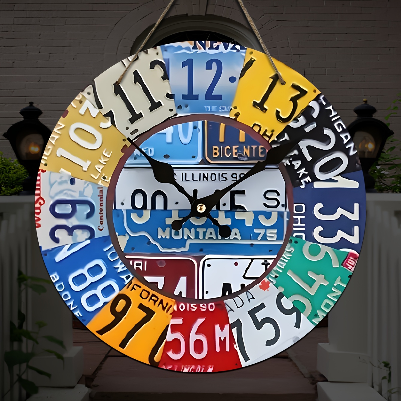 

[1pc Vintage Wooden Decorative Clock Plaque] 1pc Vintage Wooden License Plate Wall Clock, Static Decorative Art Plaque, No Battery Required, Multi- Home Decor, High-quality Wood, Wall Mounted