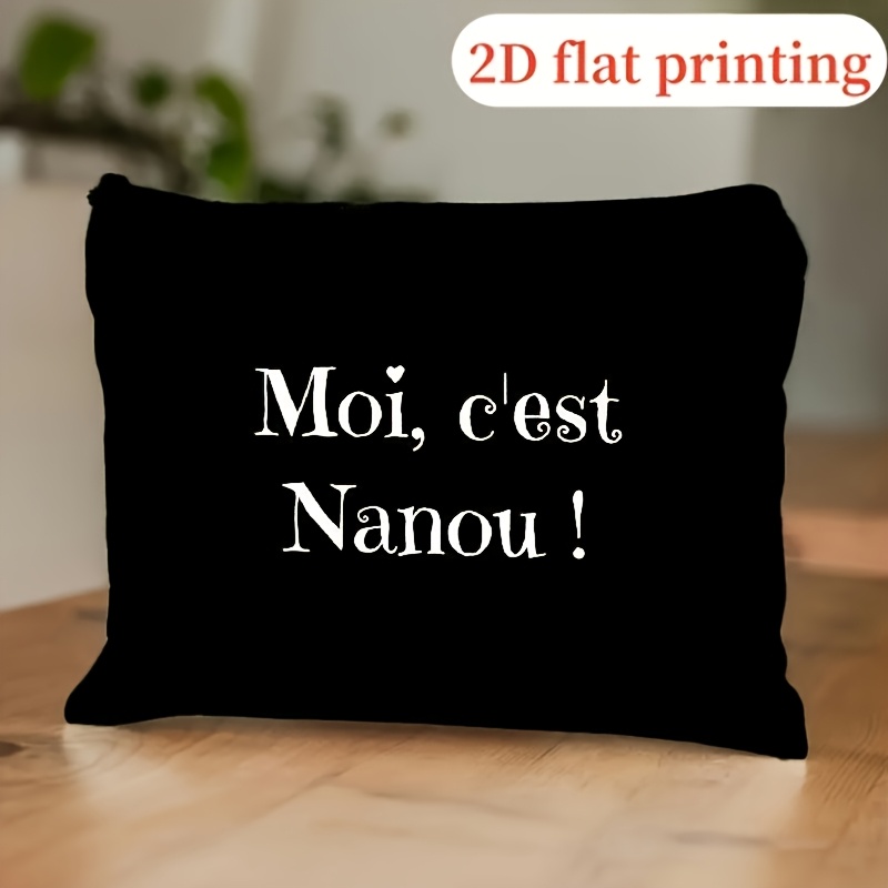 TEMU Moi Ces Sac de voyage portable à imprimé typographique rétro années 80, Trousse de Cosmétique zippée, Accessoire de voyage pour femmes,