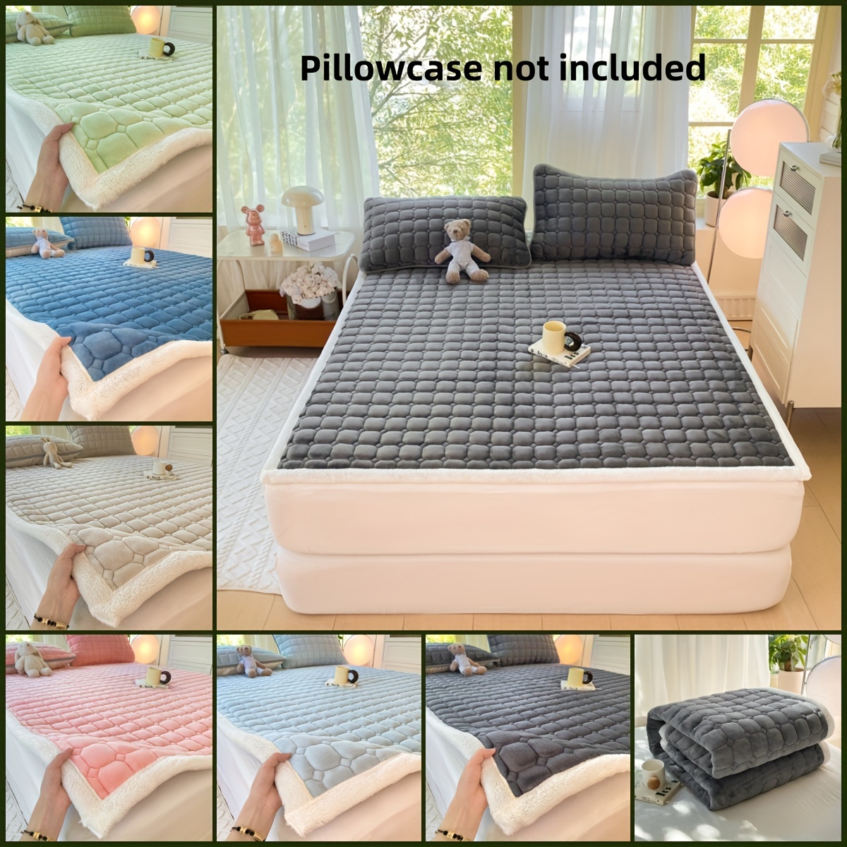 

1 Milk Velvet Mattress, With Bands, Velvet Mattress Does Not Pillowcase, Machine Washable Suitable For Bedroom, Sofa And