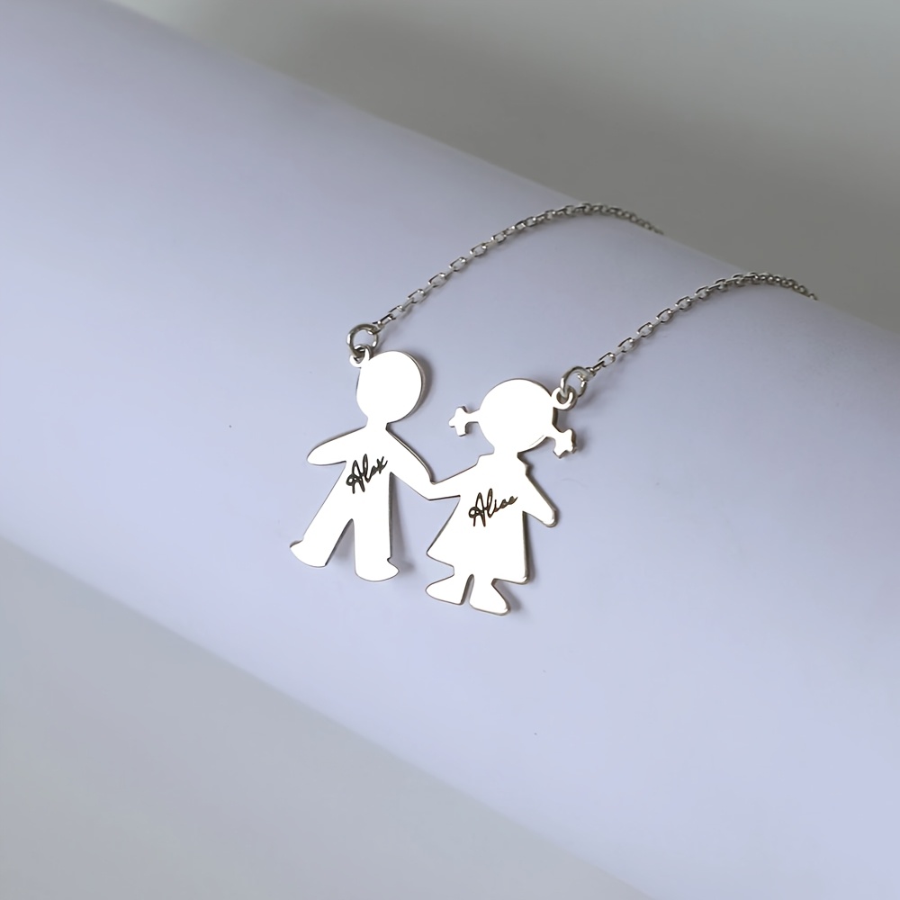 TEMU Collana con Personalizzato per Due, Realizzata in Acciaio Inossidabile 304L con Placcatura. Un Regalo Personalizzato, Personalizzato, per Regali