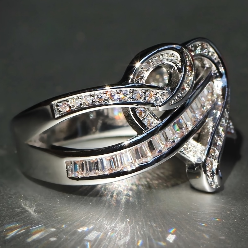 Heart-Shaped Zirconia Ring for Women