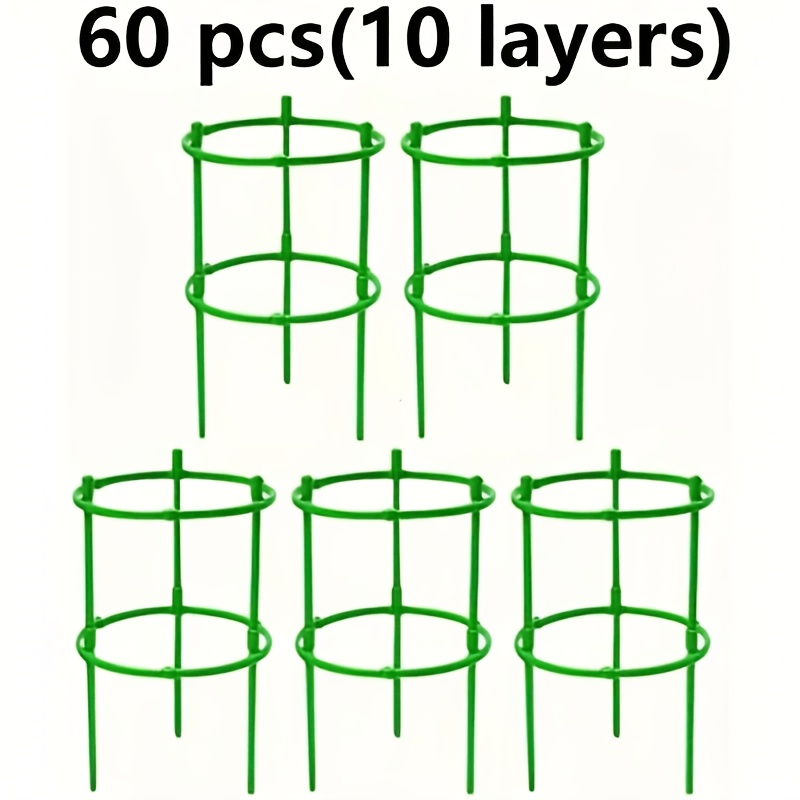 TEMU Anneaux de support pour plantes empilables à 10 niveaux – à 10 niveaux, support de jardinière en plastique durable adapté aux plantes de jardin