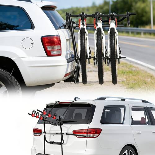 trunk bike rack for car and suv fits foldable frame with anti scratch padding fits sedan minivan