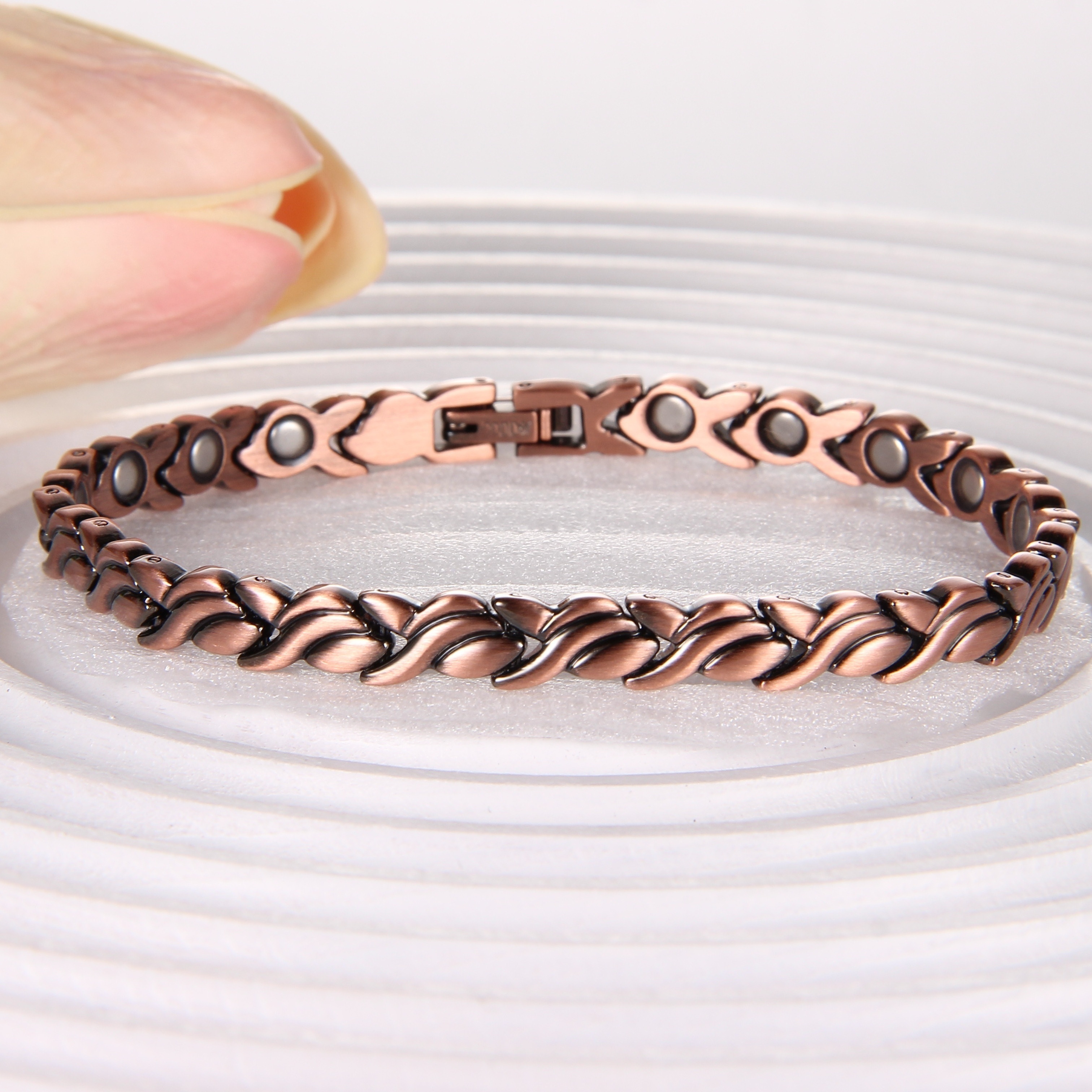 

Copper Bracelets For Women, Pure Copper Magnetic Bracelets With Strength Magnets, Adjustable Jewelry Gift With Sizing Tool