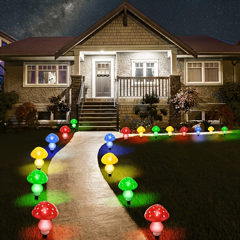 

1pc Solar-powered Led Mushroom Lights, Led Solar Garden Stake Lights With 8 Lighting Modes, Solar Flower Lights For Yard Landscape Decor, Outdoor Solar Cute Fairy String Lights For Outside Decorations