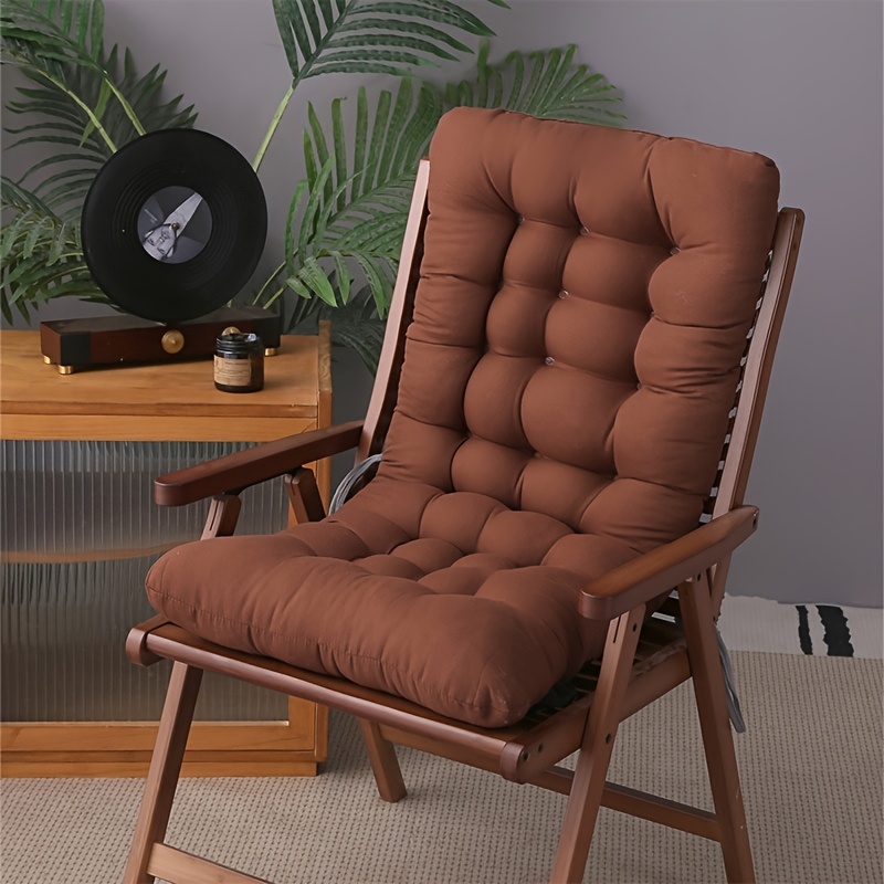 folding rocking chair cushion non slip thickened   with high backrest suitable for indoor outdoor use durable polyester chair cushion provides comfortable support for benches