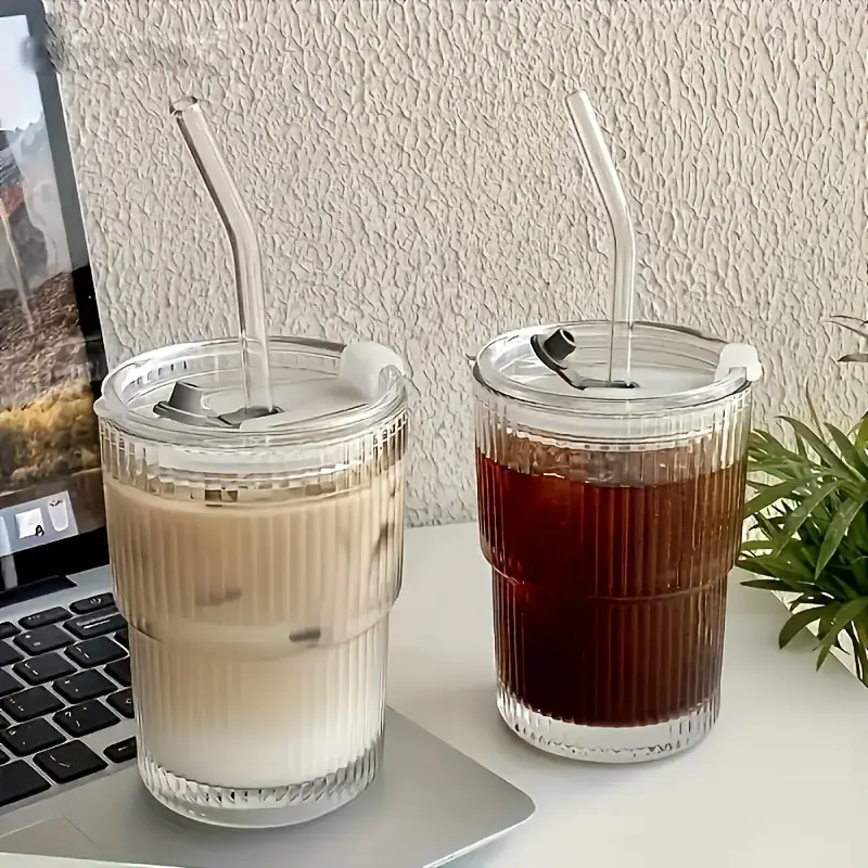 12 oz iced coffee cups with lids and straws set of 6 unbreakable plastic drinking glasses reusable iced coffee glass to for iced water bpa free dishwasher safe Product details 0