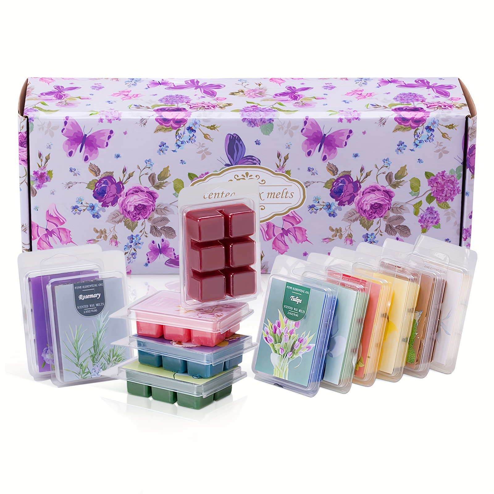 

12pcs/pack Scented Wax Melts Set For Diy Aromatherapy, Includes Lavender, Rose, Strawberry, And More, Long-lasting Wax Cubes For Home Relaxation And Spa Ambiance