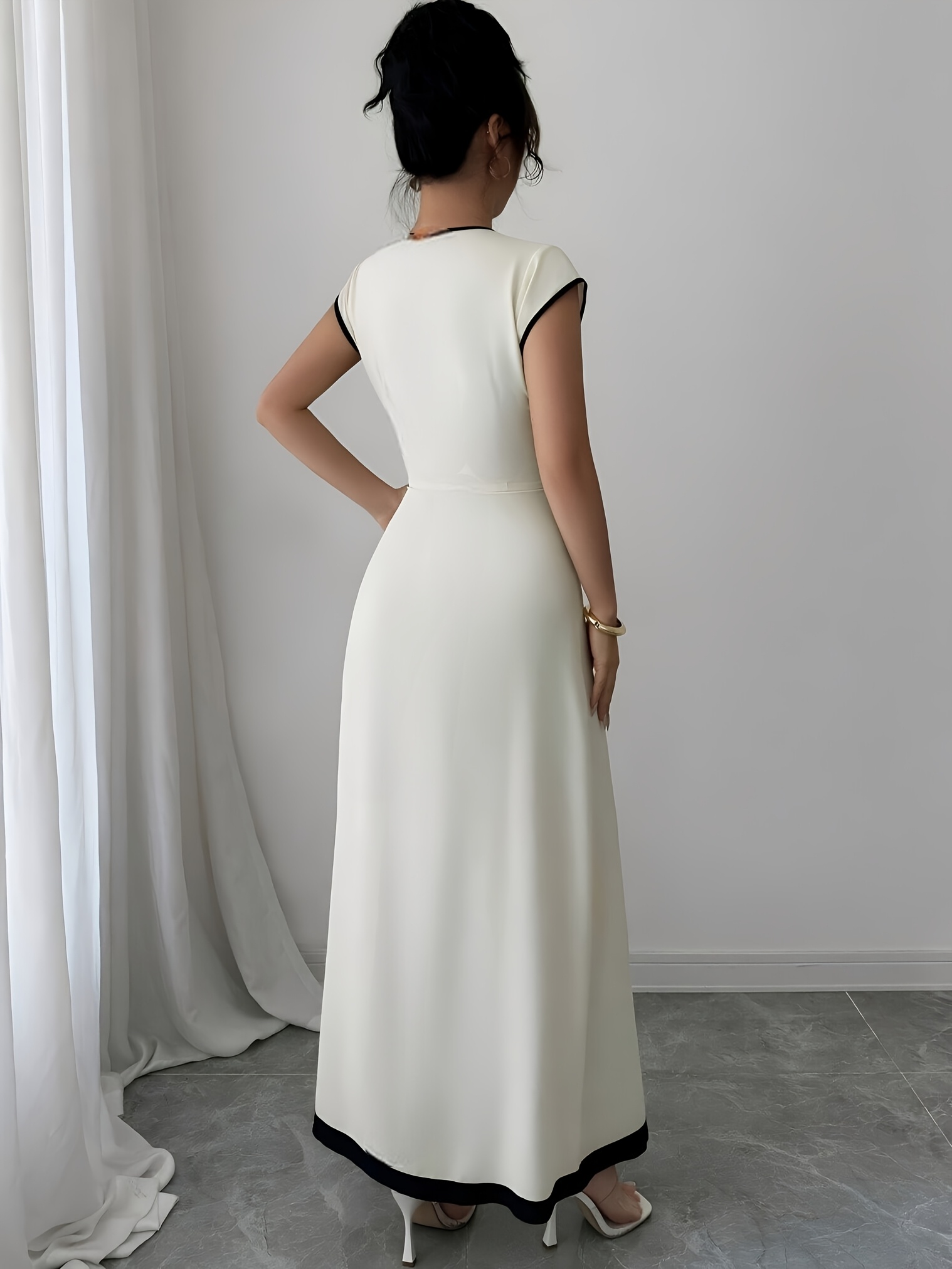 an elegant minimalist formal dress women featuring - Temu Pakistan