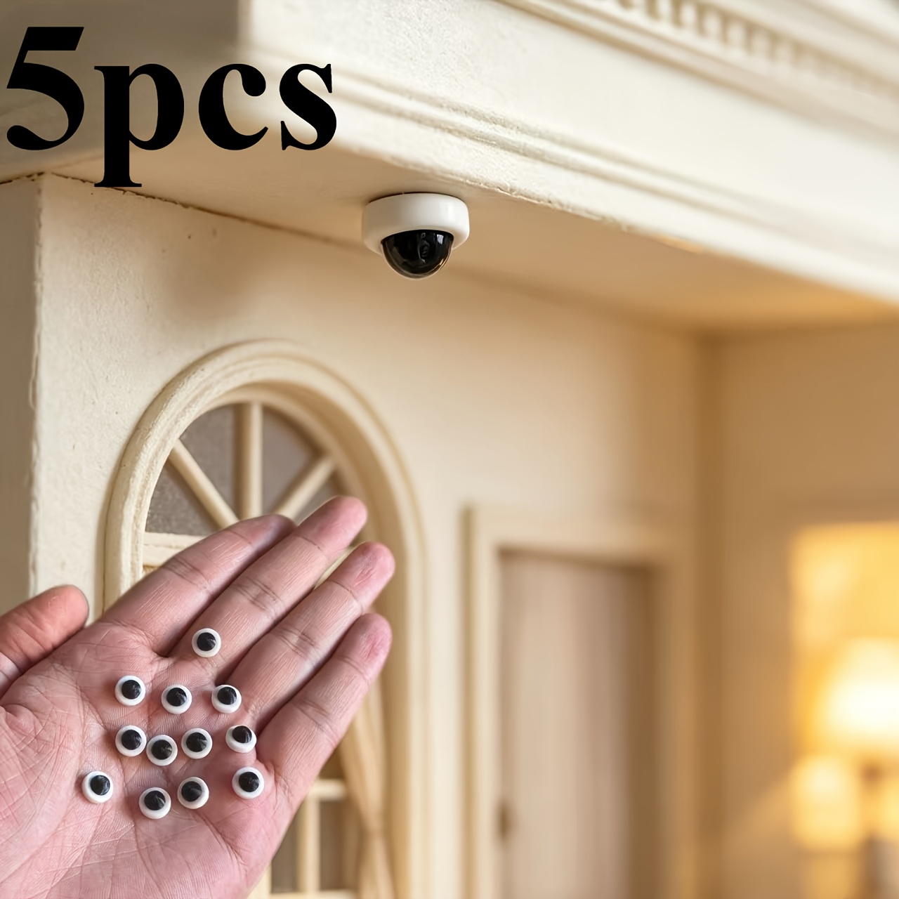 TEMU 5pcs Set 1:12 Scale Wall-mounted Miniature Surveillance Camera Model, Miniature House Desktop Security Model, Tiny Photography Prop, Accessory,