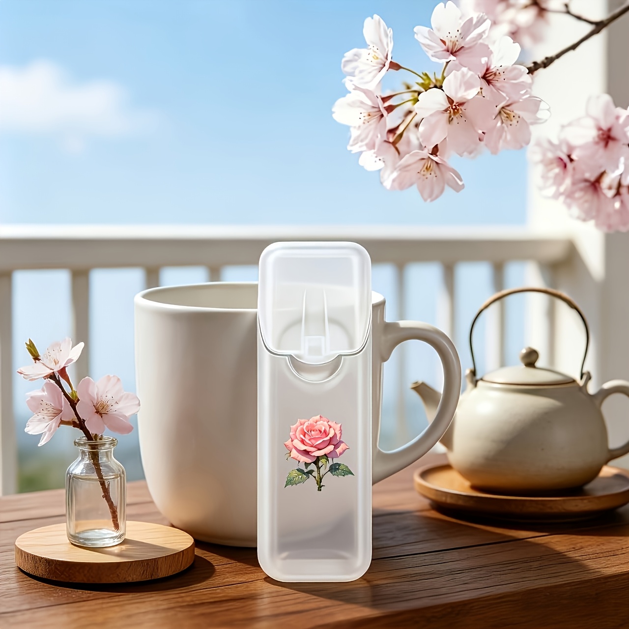 TEMU 1pc Rose Pattern Portable Travel Organizer Box - Toothpick, Floss And Daily Tidy Storage Box, Compact And Convenient, Travel Storage Box, Mini