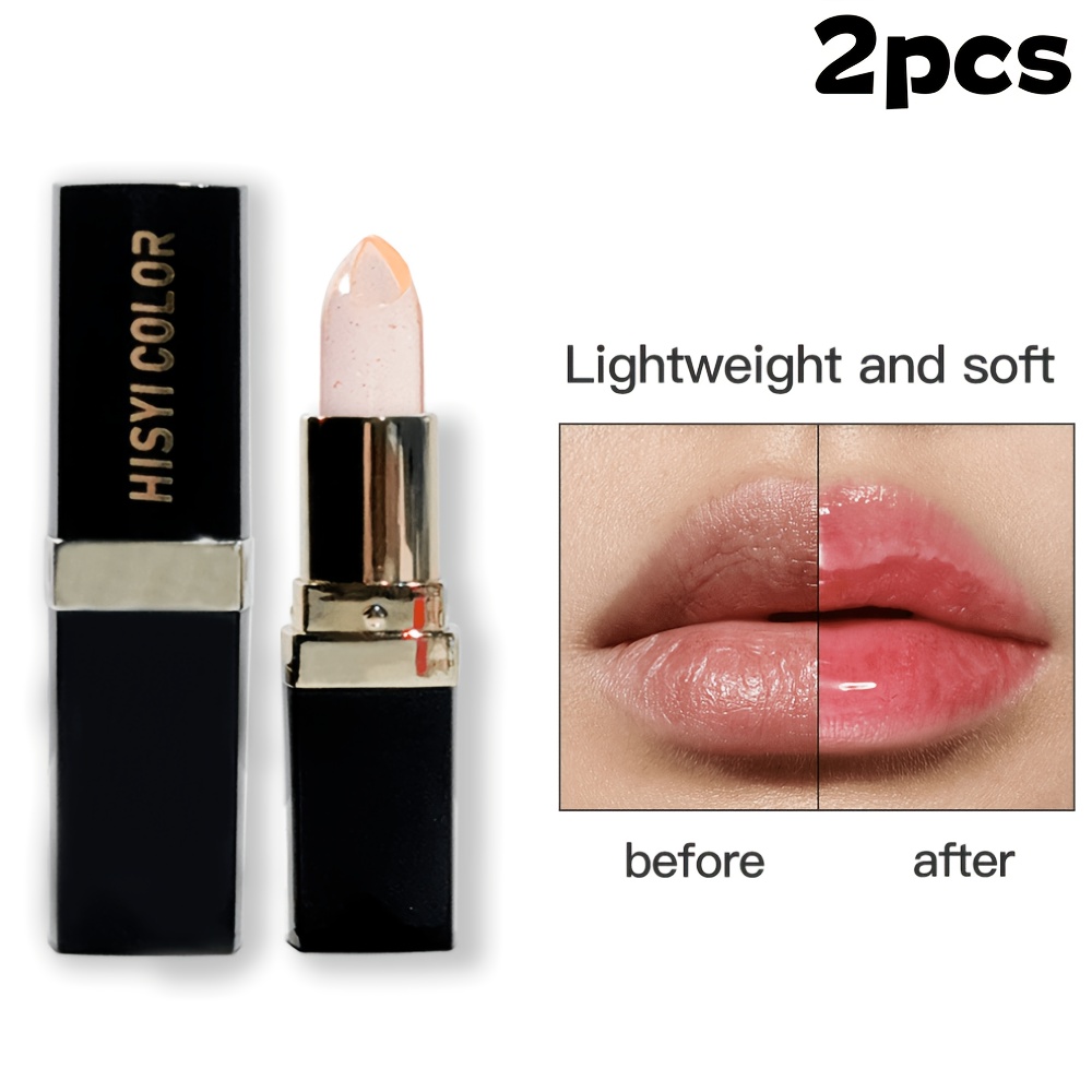 Image of 2pcs Temperature Color Changing Lip Balm Set - Moisturizing & Long-lasting Glossy Finish, Transparent Lip Balm, Hydrating Non-sticky Lip Makeup For Daily Wear, Gift For Women