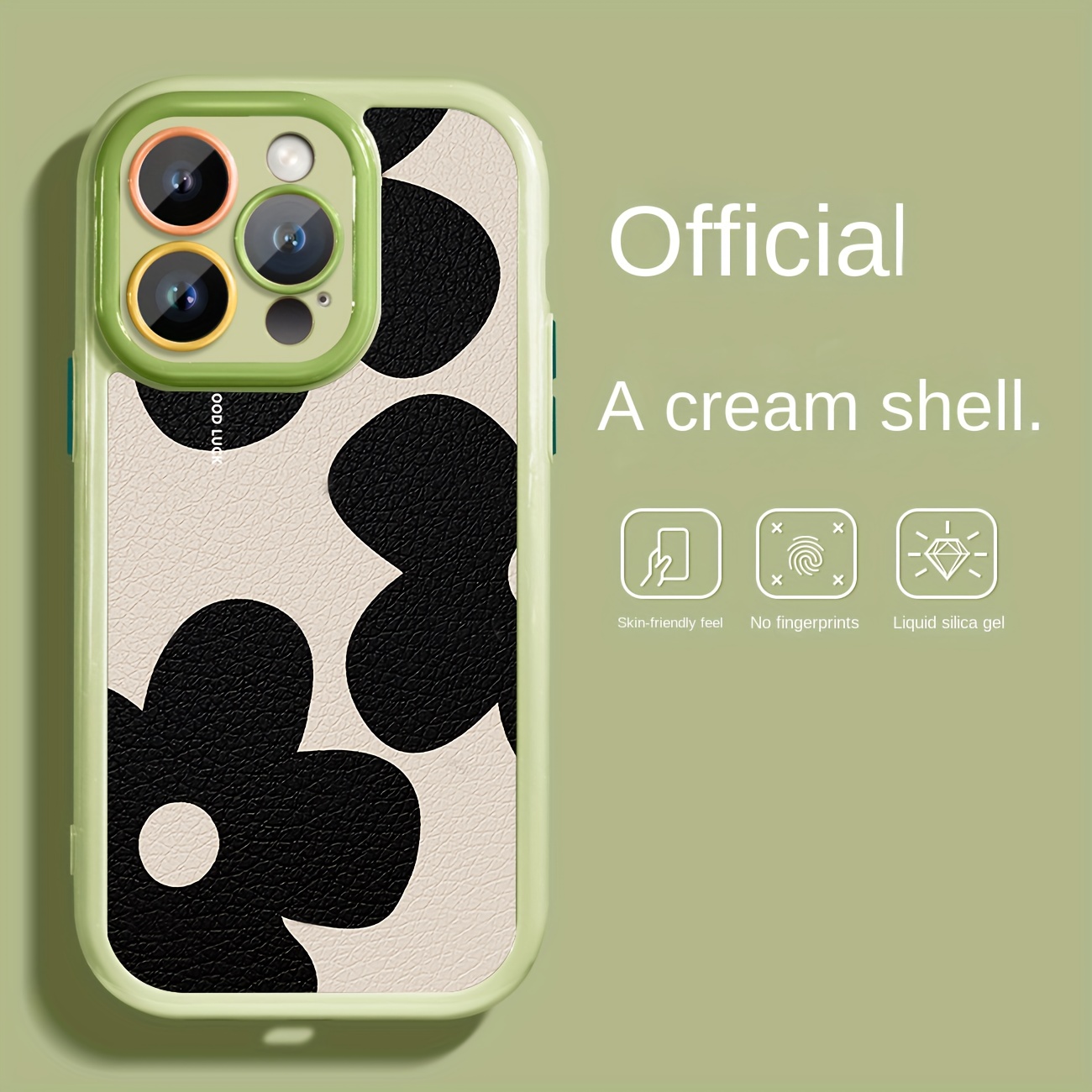 TEMU Phone Case - Cream Shell Design Exquisite Beautiful For Iphone 16pro Max 15pro/14pro/ 13pro /12pro/12 Case, Anti-drop, Anti-scratch,