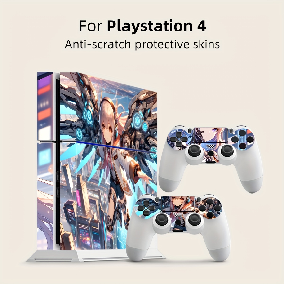 Cyberpunk Robot Girl Pattern Self adhesive Ps4 Game Console - Temu