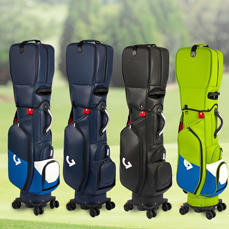 double cap golf club bag golf aviation bag universal four wheel hard shell golf storage bag details 0