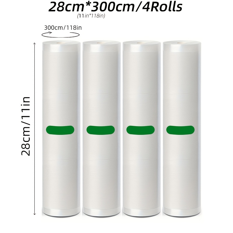 

4pcs Agashe Vacuum Seal Rolls, Each, Textured For , Bpa-free, Easy Lengths, Meat, Veggies, Fruits - Ideal For Meal Prep & Long- Storage