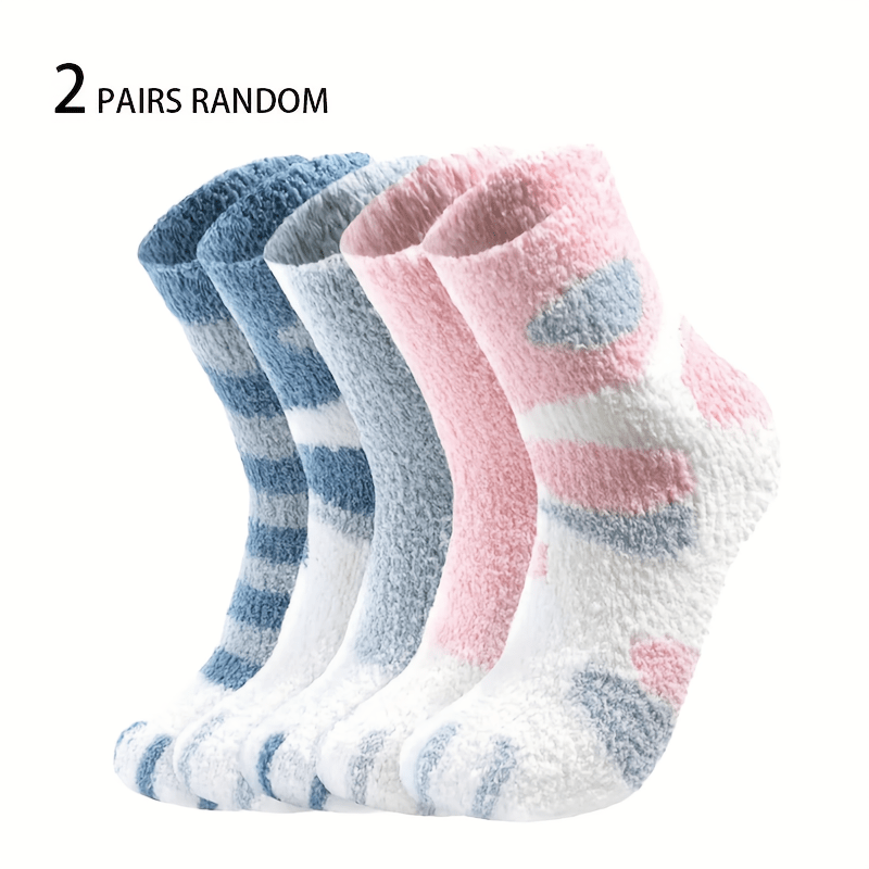 Random Winter Women's Thick Floor Socks, Thickened Warm Soft Comfortable, For Home And Daily Wear, Giftable, Essential For Cold Weather