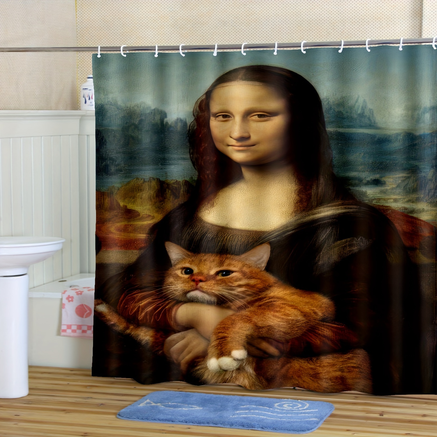 Oil outlet Painting-Cat & Curtain